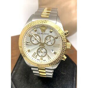 Versace Womens Watch VEOX00822 Swiss Quartz Chronograph Two Tone Stainless Steel